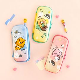 Kakao Friends EVA Pencil Case | Embossed 3D Character | 180° Large Capacity (30 Pens) | Shockproof Pouch | Designed in Korea